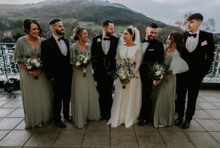 Wedding Party on the Terrace at Four Seasons Hotel, Carlingford