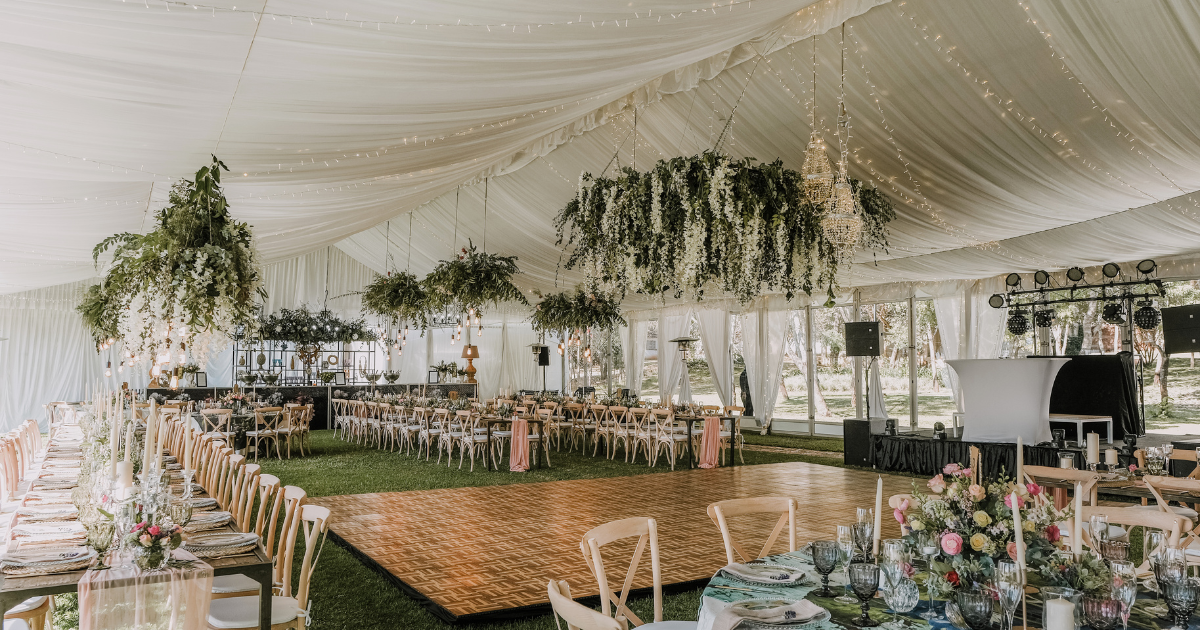 A beautifully decorated wedding venue